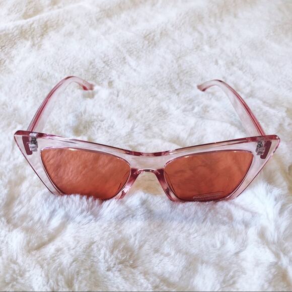 Kiara Clear Pink Full Rim Cat Eye Sunglasses - Picture 5 of 9